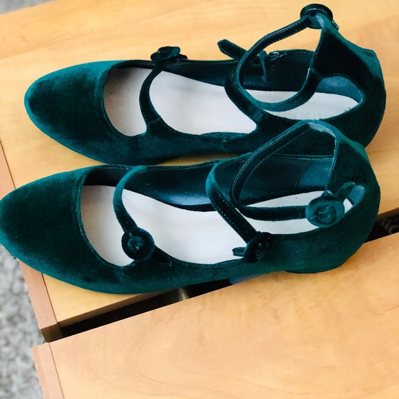 ANTHROPOLOGIE CHELSEA VELVET STRAPPY SHOE SZ 9.5 - Picture 4 of 7